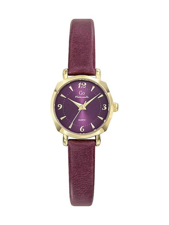 GO Mademoiselle Womens Battery Watch With Burgundy Leather Strap