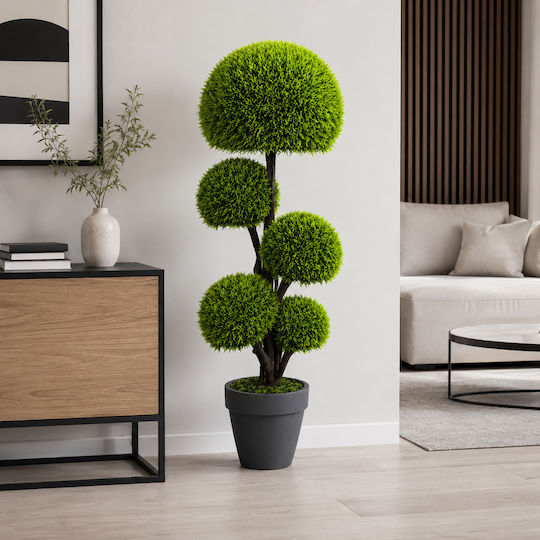 Artificial Decorative Topiary Tree 4 Spheres Pot 1.2m Green Plant Indoor & Outdoor