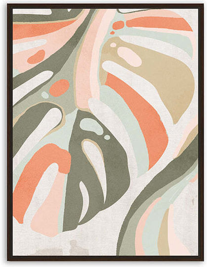 Wall Art In Canvas Monstera Leaf M.d.f Frame,60x90cm