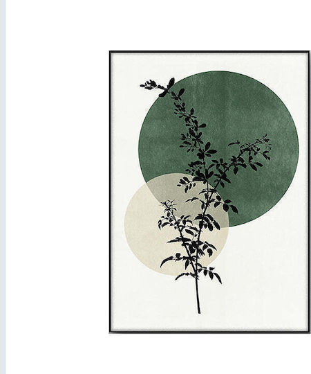 Gerahmtes & Glänzendes Segeltuch "Silhouette Leaves" 50x70cm