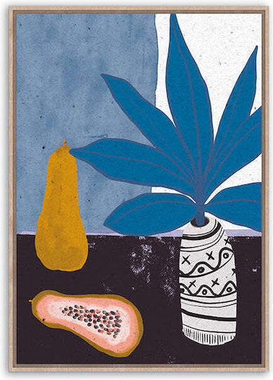 Wall Art In Canvas Vase Fruits M.d.f Frame,60x90cm