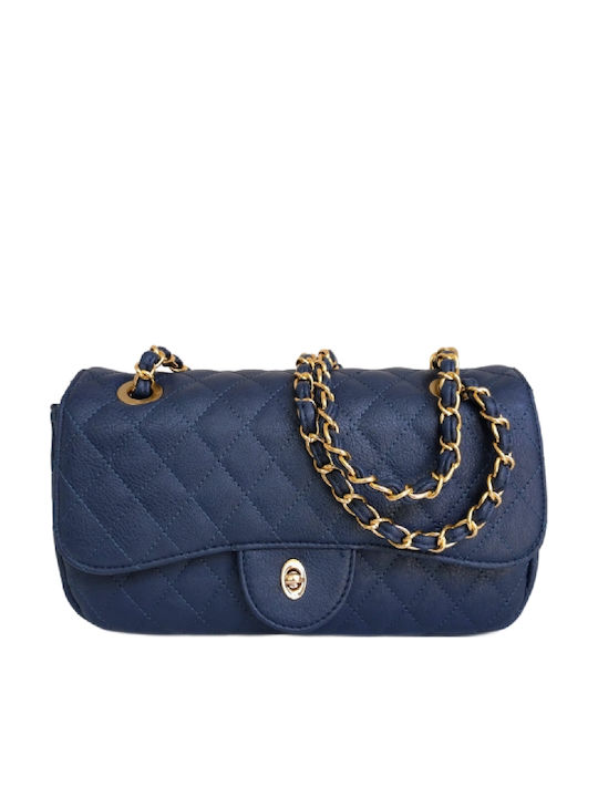 Leather Women's Blue Shoulder Bag