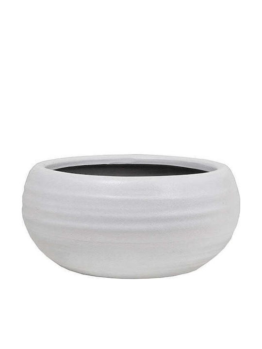 Zaros Διακοσμητικό Μπωλ Κεραμικό Λευκό 23.5x12cm