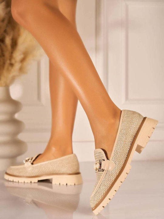 Damen Mokassins in Khaki Farbe