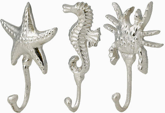 Zaros Bathroom Hook with Screws Silver