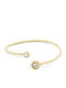 Calvin Klein Women's Steel Gold Plated Handcuff Bracelet with Zircon