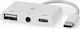 Nedis Hub 2 Ports USB 2.0 with USB-C / USB-A Connection White