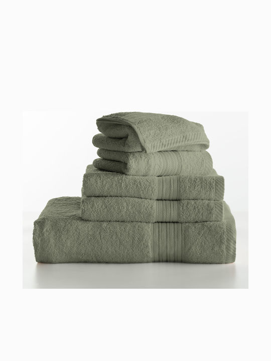 Charalambidis Textiles Πετσέτα Χεριών 30x50εκ. Χακί Βάρους 500gr/m²