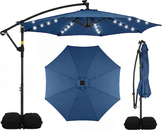 Hängender Metallischer Gartenschirm mit Luftauslass Blau