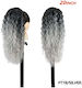 Haarverlängerung in Grau Farbe 50cm Pferdeschwanz Ponytail Synthetisches Haar