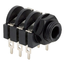 Set 10 Female 6.3 Mm Stereo Jack Stecker Pcb Audio Verbindungsstück Schalter Kunststoff Metallgehäuse