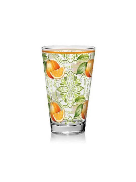 Cerve Set of Water Glasses Made of Glass in Orange Colour 310ml M107573 6 Pieces