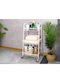 Verk Group Metallic Kitchen Trolley 3 Tiers White 40x32x78cm