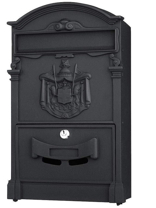 Bakaji Outdoor Metal Mailbox in Black Color