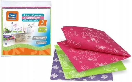 Absorbent Household Cloths Print 38 X 38cm 3 Pcs