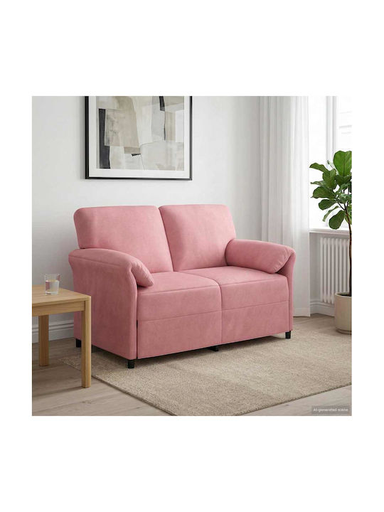 Canapea Cu Două Locuri Din Catifea Roz 138x83x95cm
