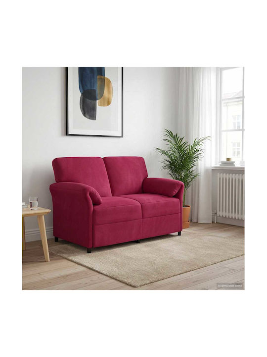 Canapea Cu Două Locuri Catifea Roșie 138x83x95cm