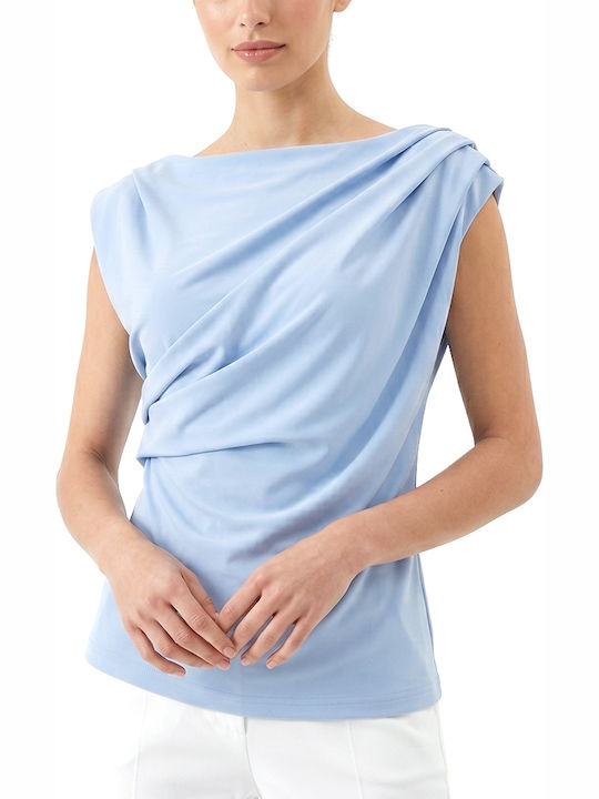 Blouse Women Twenty-29 Γυναικεία Μπλούζα Αμάνικη Ντραπέ Σιελ
