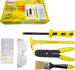 320-piece Tool Set Crimper Handles Clamps Brush Caliper Metal Saw Safety Glasses