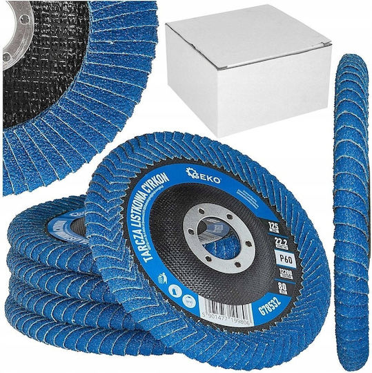 Δίσκος Λεπίδων Cyrkon 125mm P60 Λείανση Ραφών Ακμών 5/100