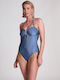 Strapless Blue Swimsuit