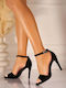Sandale Elegante Damă De Catifea Negre