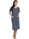 Primavera Summer Women's Cotton Robe Blue P372