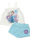 Kinderbekleidungssets mit Shorts Sommer 2Stücke Weiß/Hellblau Frozen