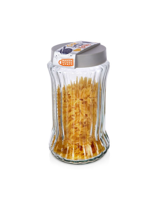 Excellent Houseware Βάζο για Ζάχαρη / Καφέ / Τσάι με Καπάκι Γυάλινο Διάφανο 1600ml
