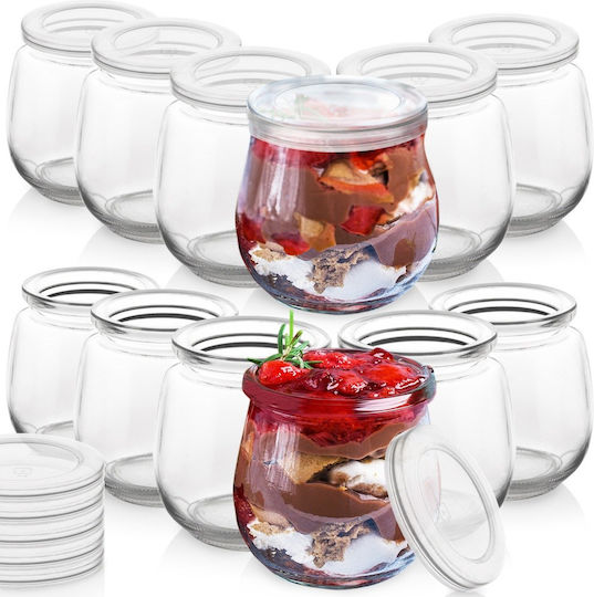Orion Set 12 Bucăți Vaze Utilizare Generală Cu Capac Sticlă Transparentă 300ml 12 Bucăți