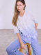 Celestino Women's Shirt Color Gradient Loose Fit Light Blue