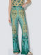 Women's High Rise Pantaloons with Rubber Band in Regular Fit Emerald