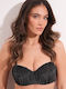 Top De Bikini Fără Bretele Negru