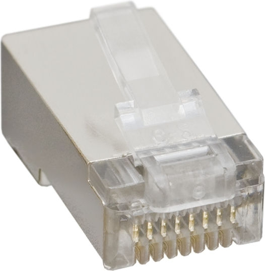 Комплект 100 RJ-45 8p8c FTP Cat5 Екранирани Конектори За Мрежов Кабел