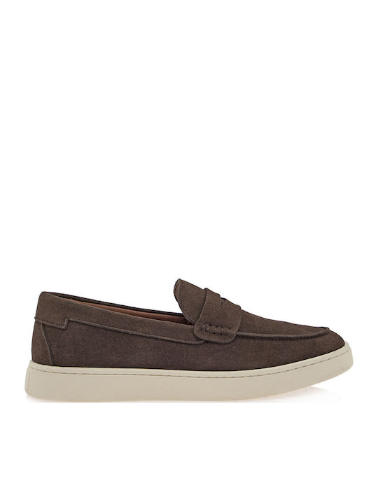 Leather Men's Moccasins in Brown Colour