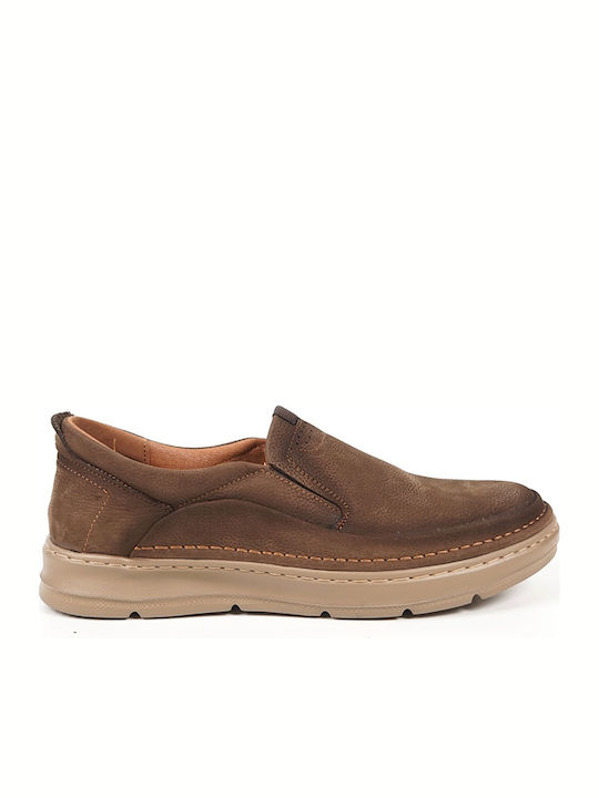 Δερμάτινα Ανδρικά Loafers σε Καφέ Χρώμα