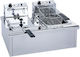 M&M equipment Електрически Двоен Фритюрник С Капацитет 2x7л