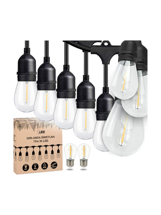 Led Solution Wasserdichte Lichterkette Beleuchtung LED 15m mit 30 Lampen