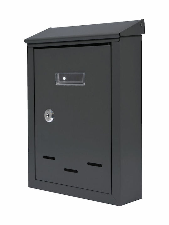AWTools Пощенска Кутия За Открито Метална В Черен Цвят 30x20x6.5см