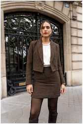 Bon Ton Toys Kurzes Damen-Tweed Blazer Braun