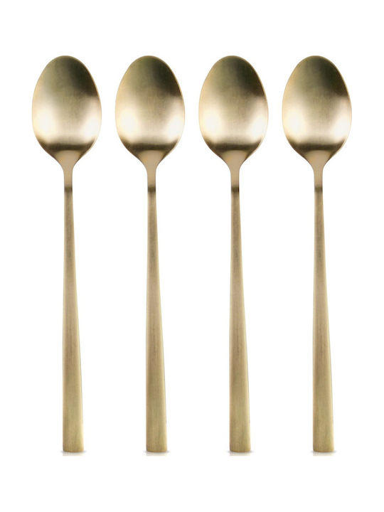 Excellent Houseware Set Linguri Cafea / Ceai Inox Auriu 4 Bucăți