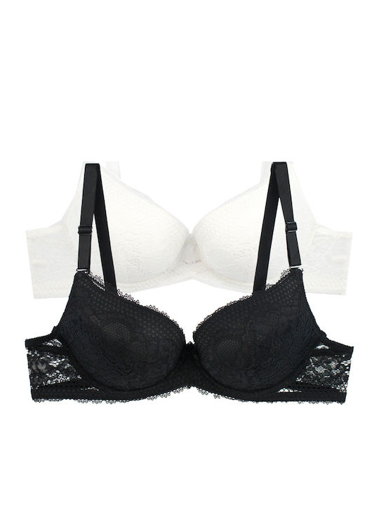 Bonito Sutien Negru-Alb Cu Armătură 2 Pack 2304...