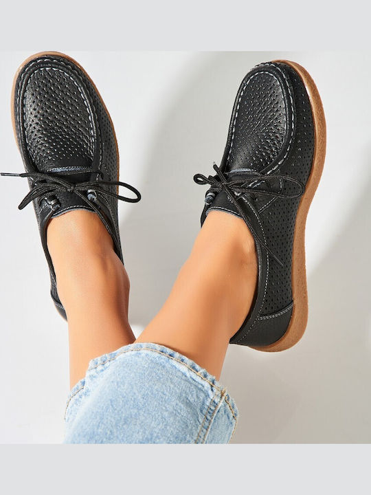 Reverse Leder Damen Oxfords in Schwarz Farbe