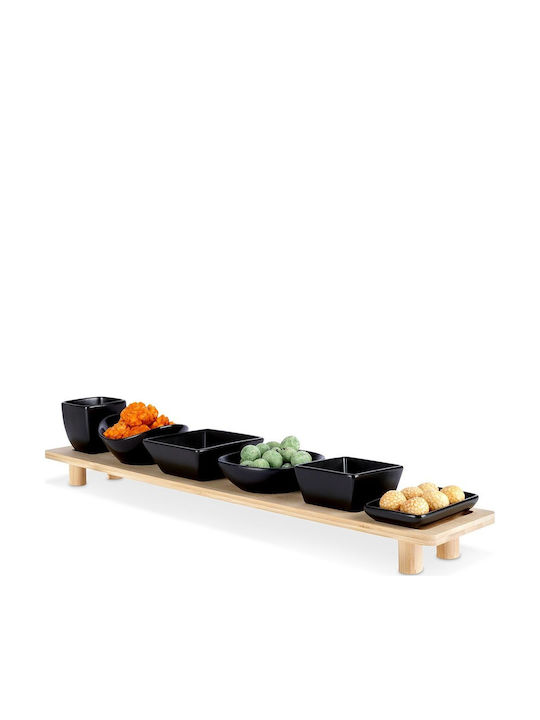 Excellent Houseware Κεραμική Ορντεβιέρα 7 Θέσεων με Βάση Μαύρη 7τμχ