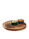 Excellent Houseware Ceramic Ornteviera 3 Sections with Base Beige W25xL25xH4.5cm 4 Pieces