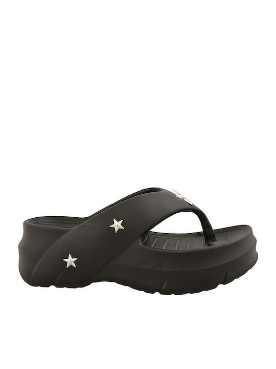 Sandale Casual Damă Flatforme Negre 260268-Negru