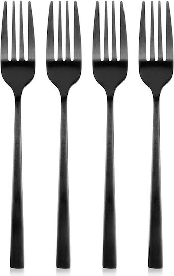Excellent Houseware Σετ Πιρούνια Φρούτου/Γλυκού Ανοξείδωτα Μαύρα 15cm 4τμχ