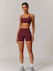 Training Women's Set with Leggings-Shorts Burgundy