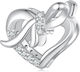 Ασημενιο Charm 925 Heart Bow Zirgons