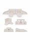 Kids Sofas Beige 35x124x35cm 10pcs